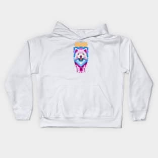 American Eskimo Dog Melty Colored Piece Kids Hoodie